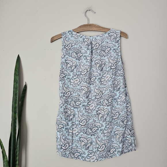 SOYA CONCEPT | Light Blue & Cream Paisley Keyhole Boho Top - Picture 5 of 6